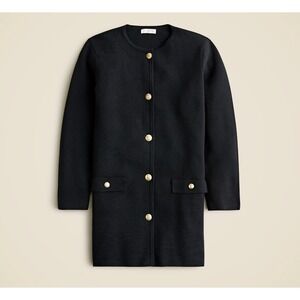 J.Crew Giselle Sweater-Blazer Black Gold Crest Button B0154‎ Size Large